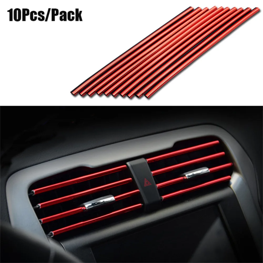 CAR AC DECORATION STRIP (10 PCS / PACK) RED-BLUE