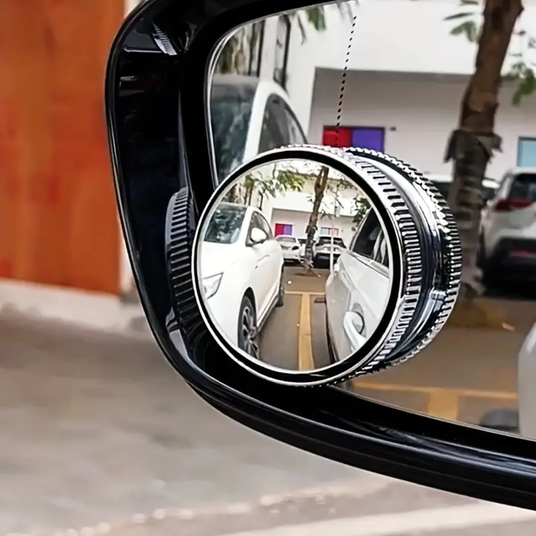 2 PCS CAR VACUUM BLIND SPOT MIRROR DESIGN 360° HIGH QUALITY-SILVER CONVEX MIRROR