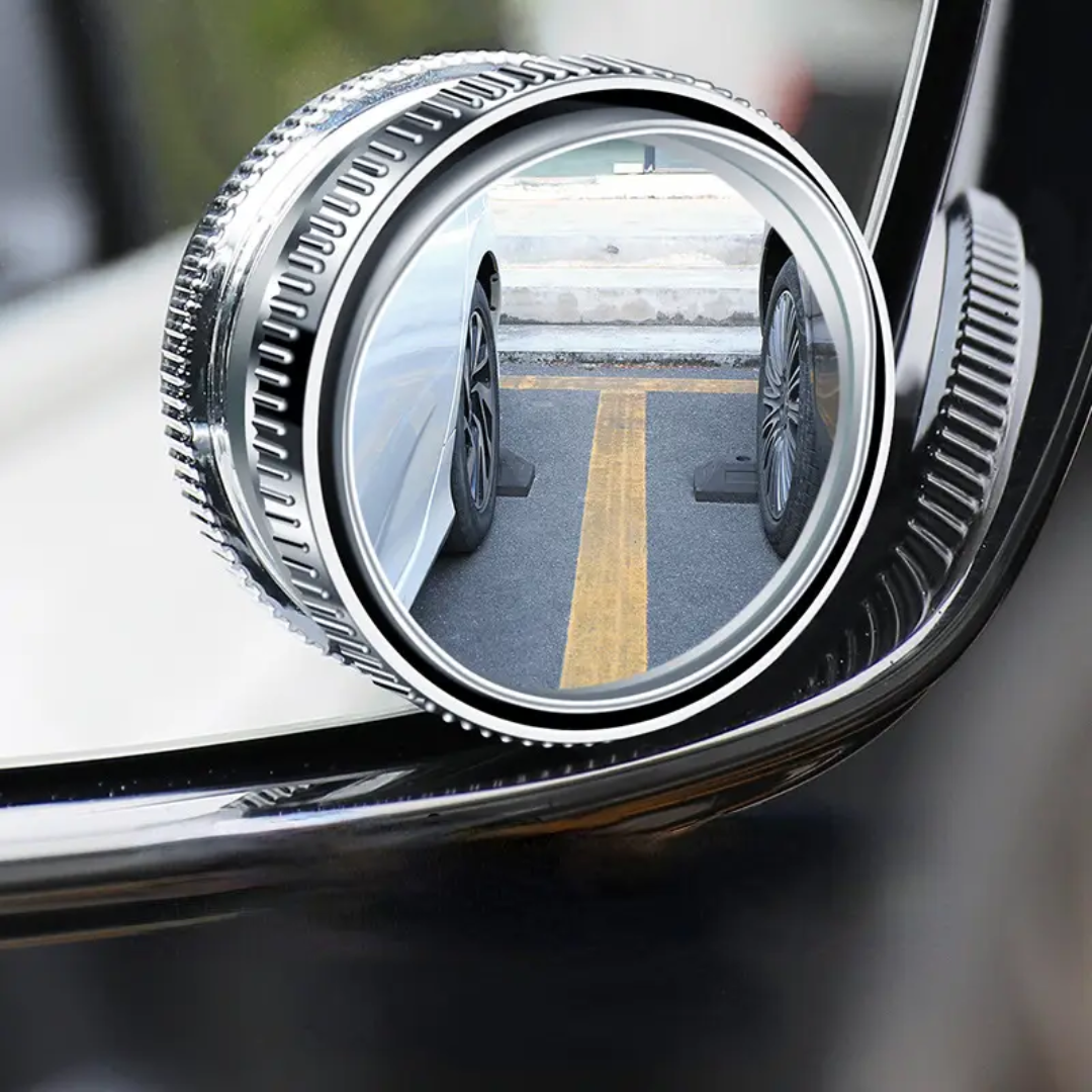 2 PCS CAR VACUUM BLIND SPOT MIRROR DESIGN 360° HIGH QUALITY-SILVER CONVEX MIRROR