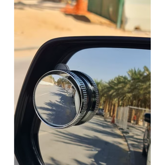 2 PCS CAR VACUUM BLIND SPOT MIRROR DESIGN 360° HIGH QUALITY-SILVER CONVEX MIRROR