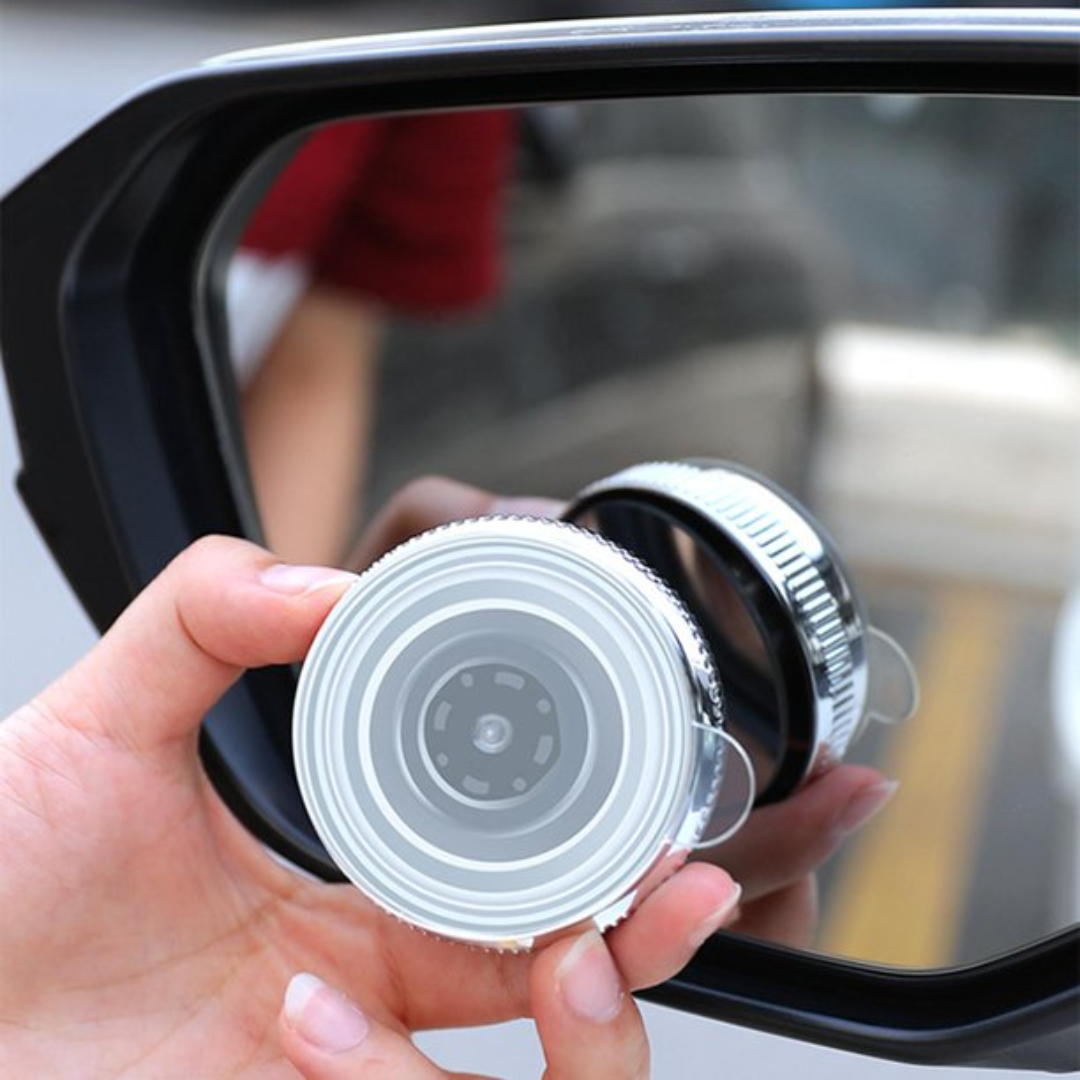 2 PCS CAR VACUUM BLIND SPOT MIRROR DESIGN 360° HIGH QUALITY-SILVER CONVEX MIRROR
