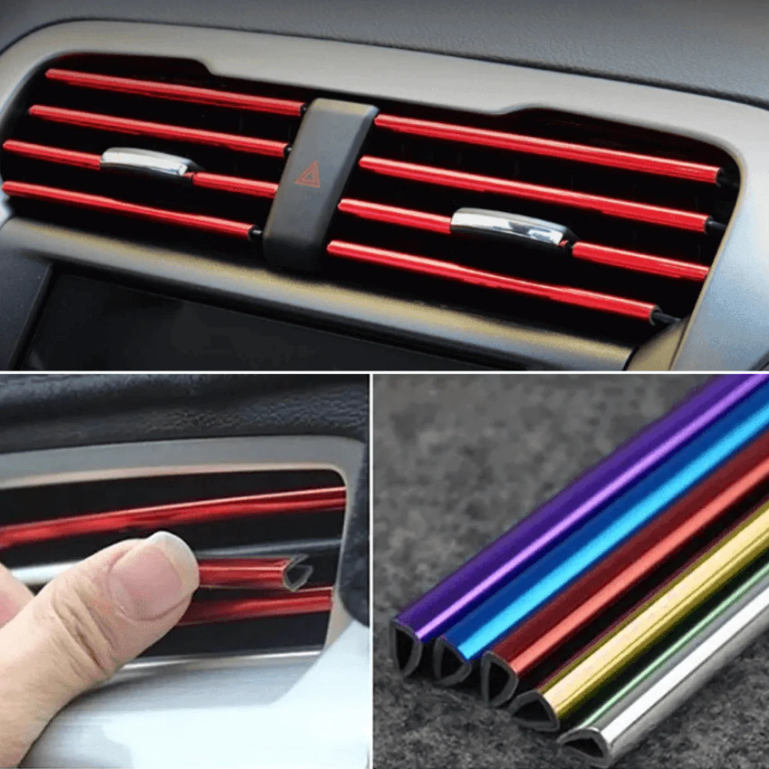 CAR AC DECORATION STRIP (10 PCS / PACK) RED-BLUE