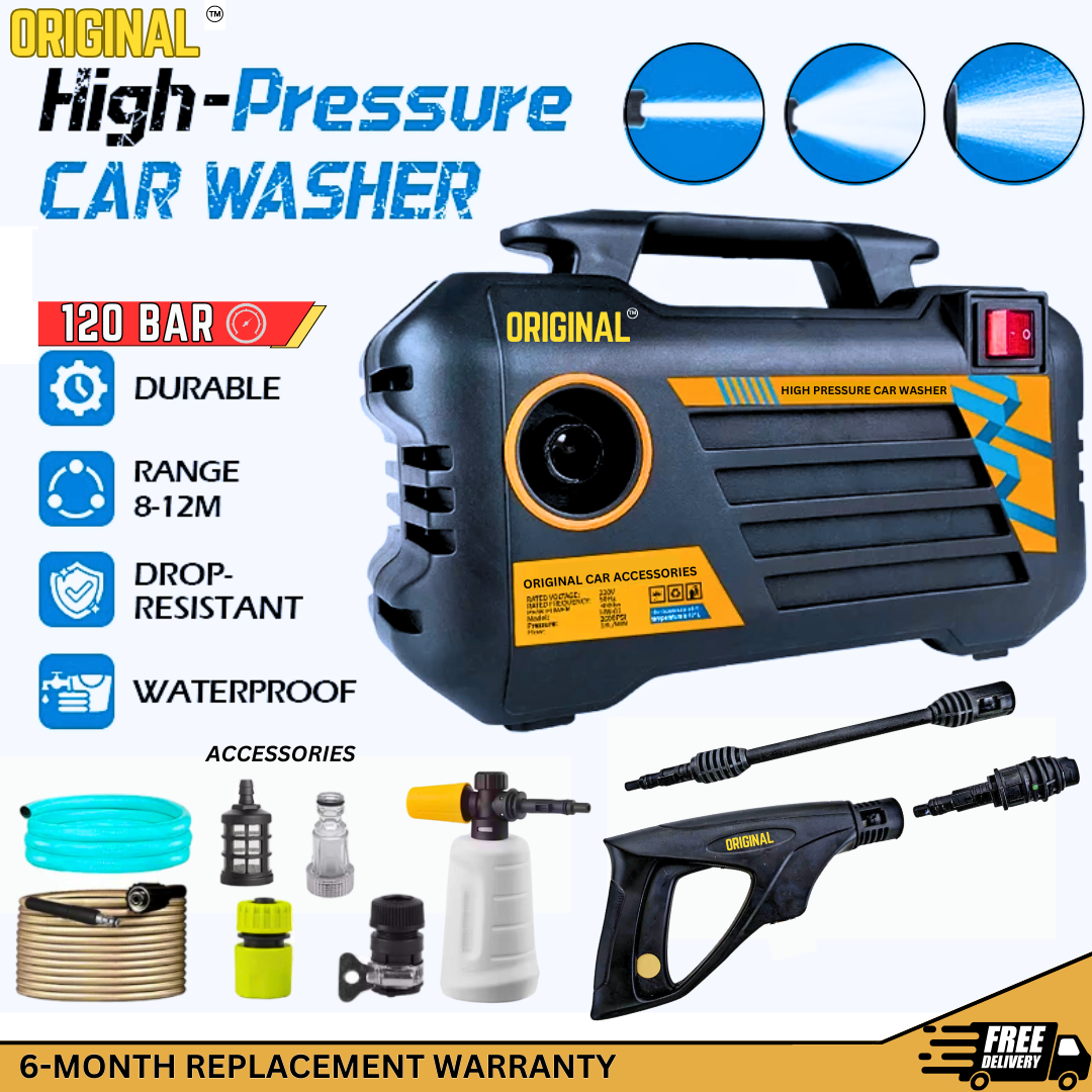 ORIGINAL 120 BAR HIGH POWER PRESSURE WASHER FOR CAR AND SOLAR WASH
