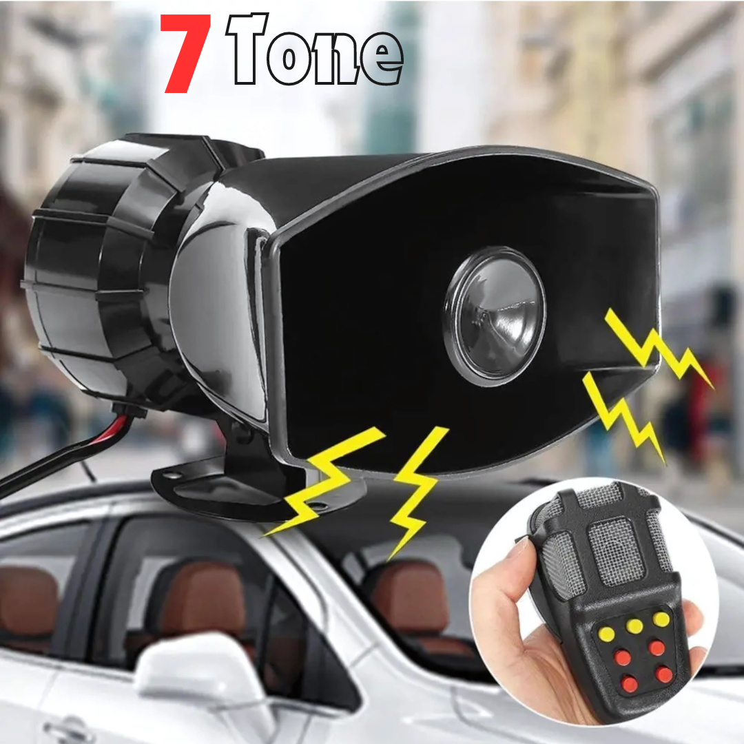 7-SOUND LOUD CAR - BIKE SIREN WITH MIC ALARM LOUDSPEAKER 12V