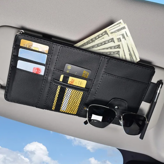 CAR SUN VISOR ORGANIZER MULTI-POCKET AUTO INTERIOR DOCUMENTS PEN