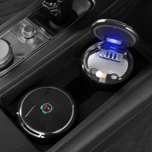 CAR ASH TRAY CERAMIC CUP CIGARRETE HOLDER WITH LED LIGHT