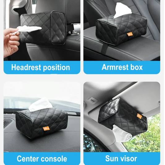 Universal Leather Car Tissue Box, Sun Visor , Back Seat