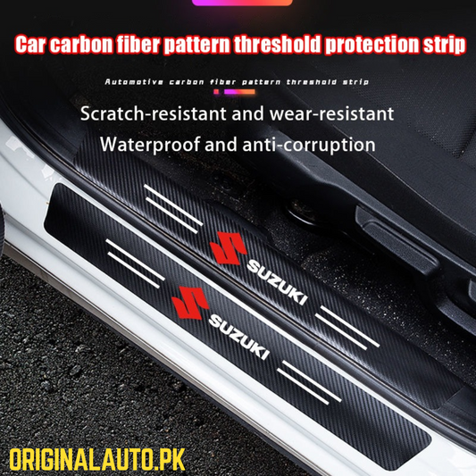 SUZUKI LOGO CARBON FIBER SILL PROTECTOR 4 Pcs