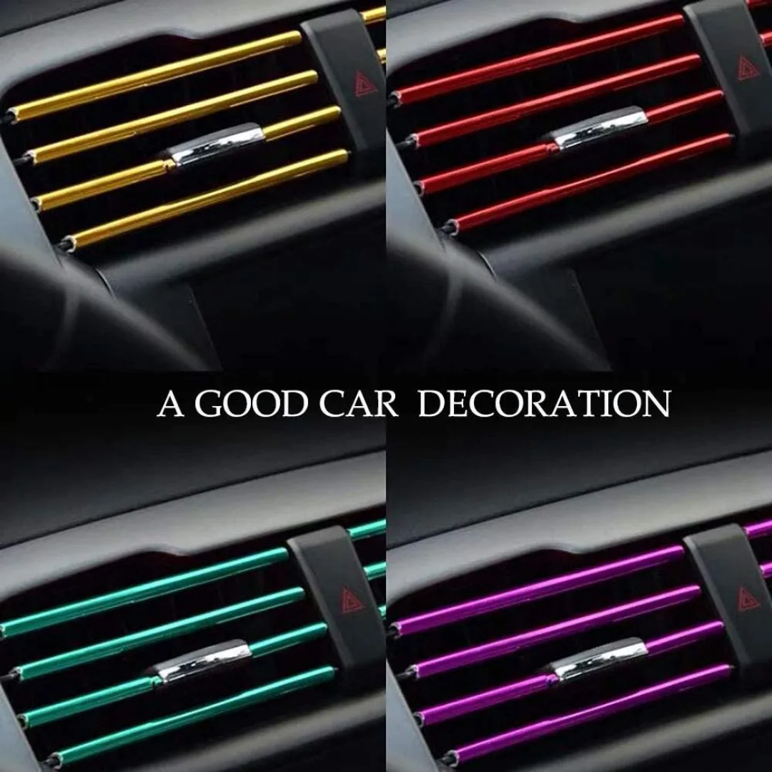 CAR AC DECORATION STRIP (10 PCS / PACK) RED-BLUE
