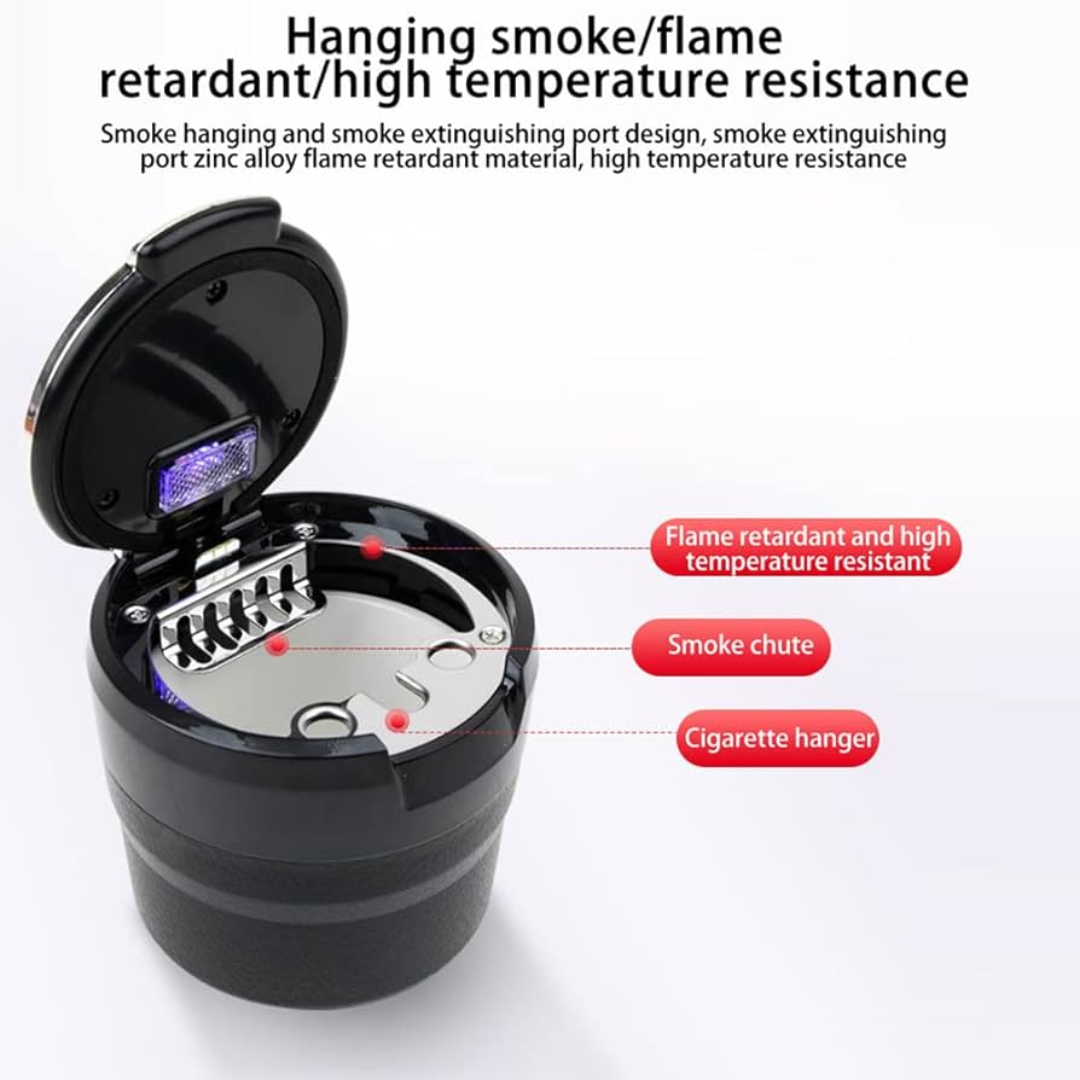 CAR ASH TRAY CERAMIC CUP CIGARRETE HOLDER WITH LED LIGHT