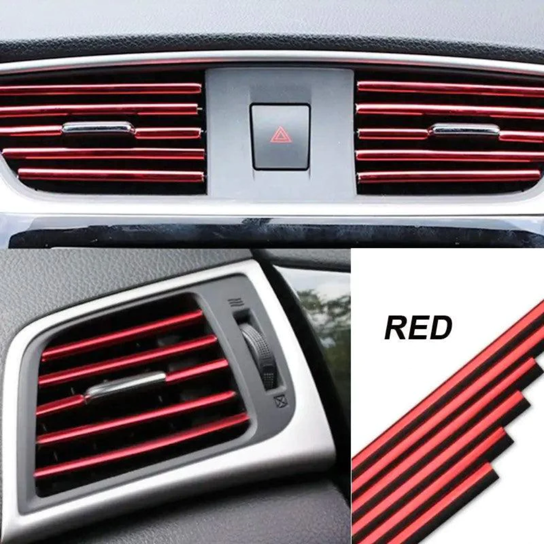 CAR AC DECORATION STRIP (10 PCS / PACK) RED-BLUE