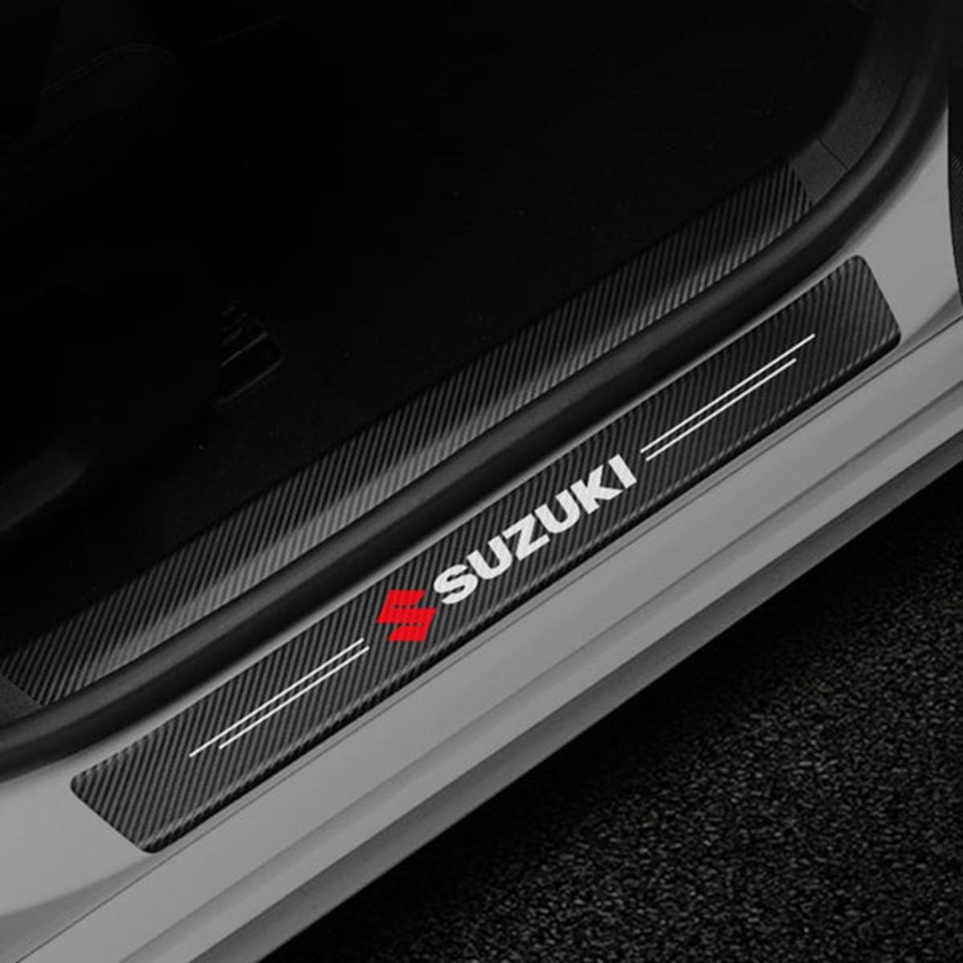 SUZUKI LOGO CARBON FIBER SILL PROTECTOR 4 Pcs