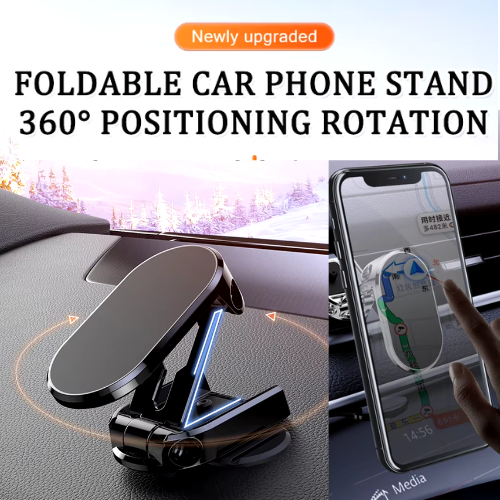 CAR MOBILE PHONE HOLDER FOLDABLE MAGNETIC 360 DEGREE