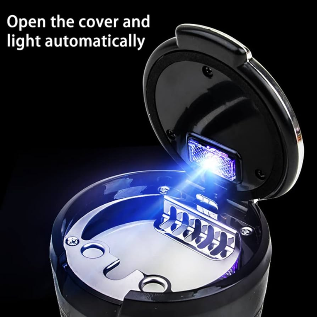 CAR ASH TRAY CERAMIC CUP CIGARRETE HOLDER WITH LED LIGHT