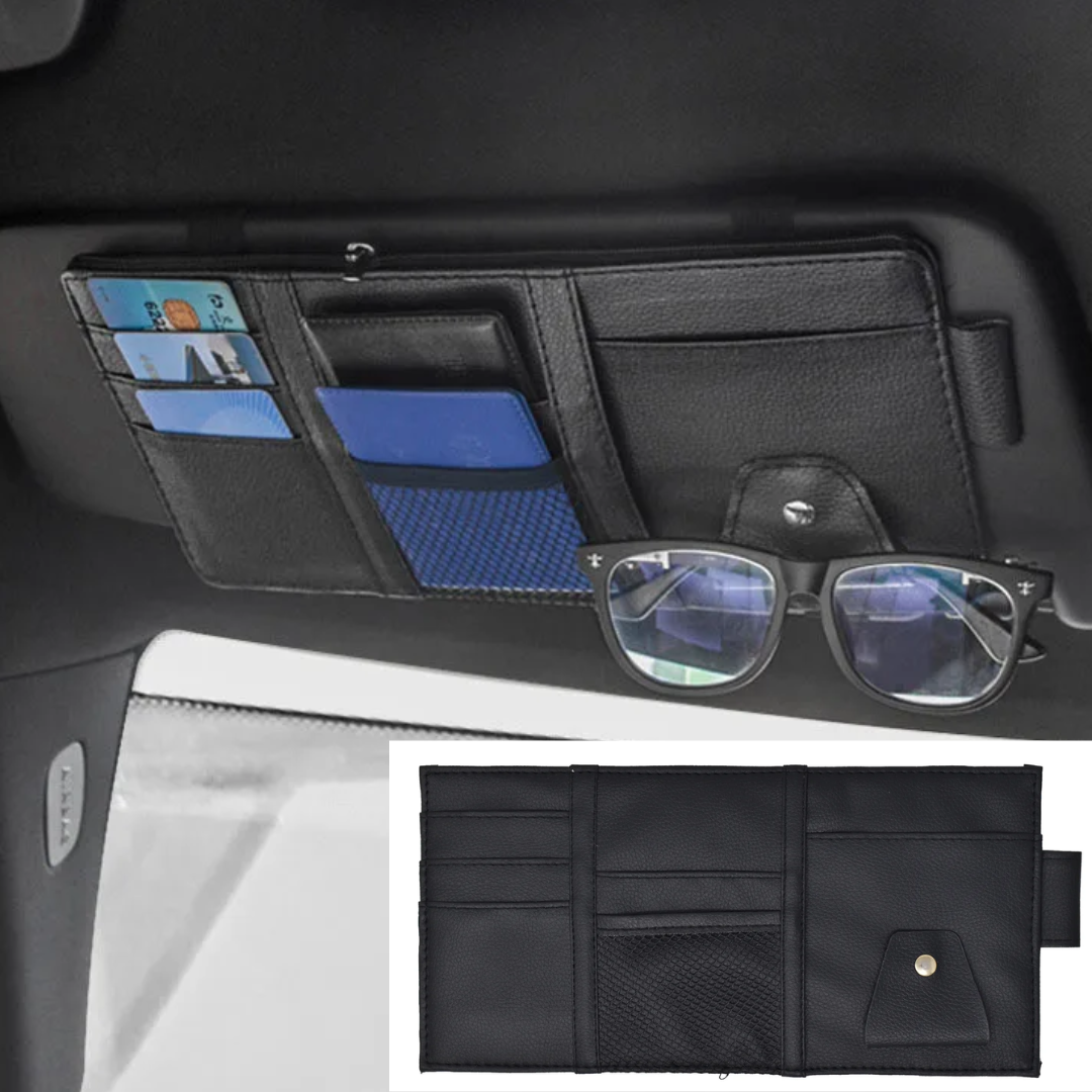 CAR SUN VISOR ORGANIZER MULTI-POCKET AUTO INTERIOR DOCUMENTS PEN