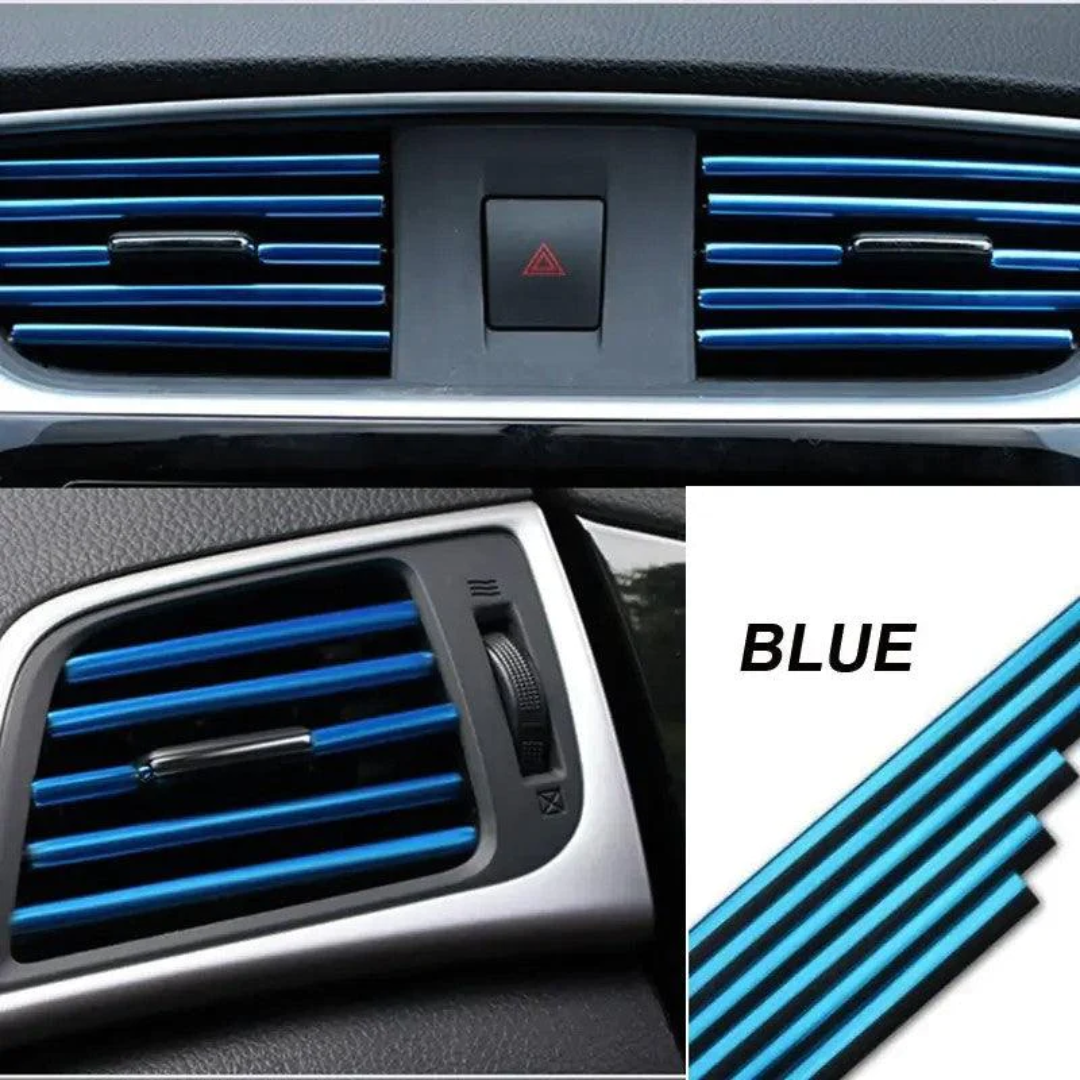 CAR AC DECORATION STRIP (10 PCS / PACK) RED-BLUE