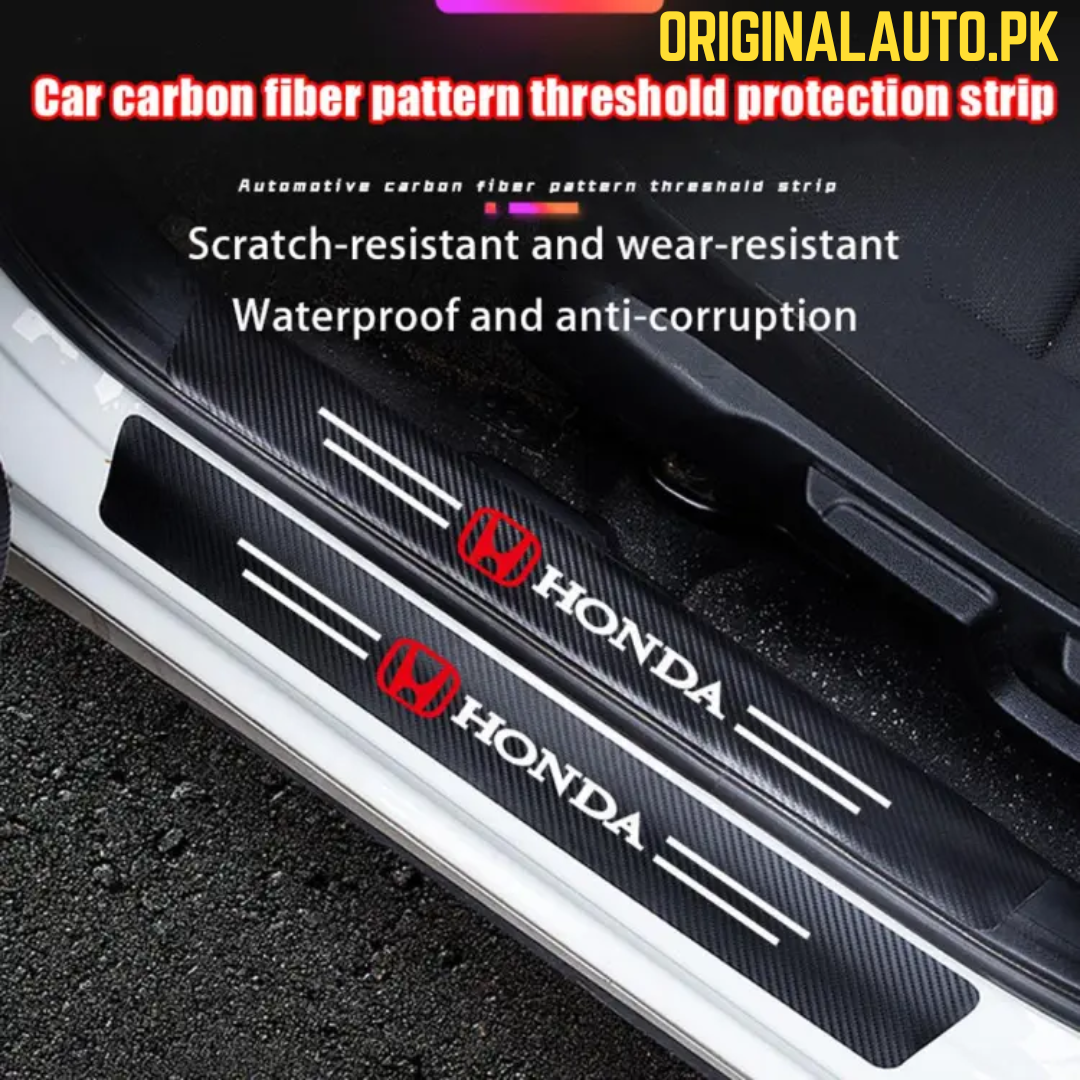 HONDA LOGO CARBON FIBER SILL PROTECTOR 4 Pcs