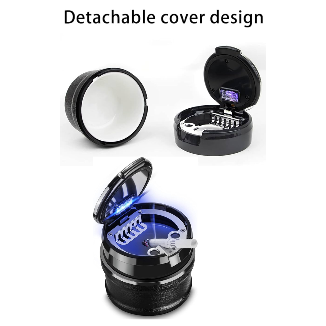 CAR ASH TRAY CERAMIC CUP CIGARRETE HOLDER WITH LED LIGHT