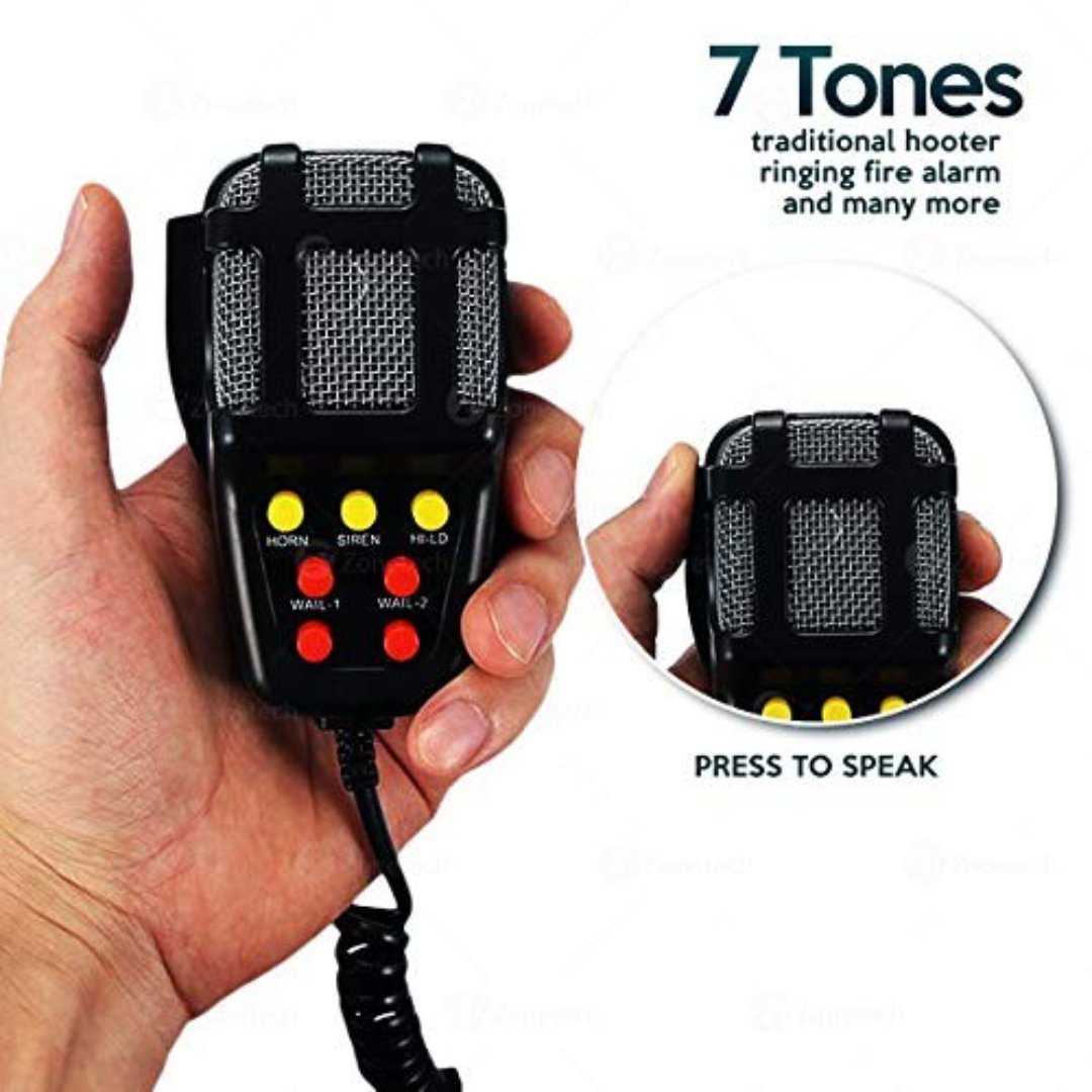 7-SOUND LOUD CAR - BIKE SIREN WITH MIC ALARM LOUDSPEAKER 12V