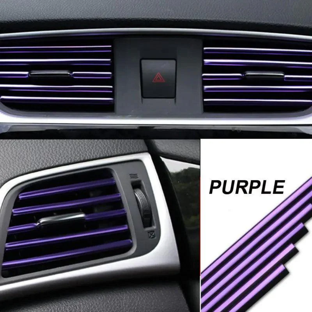 CAR AC DECORATION STRIP (10 PCS / PACK) RED-BLUE