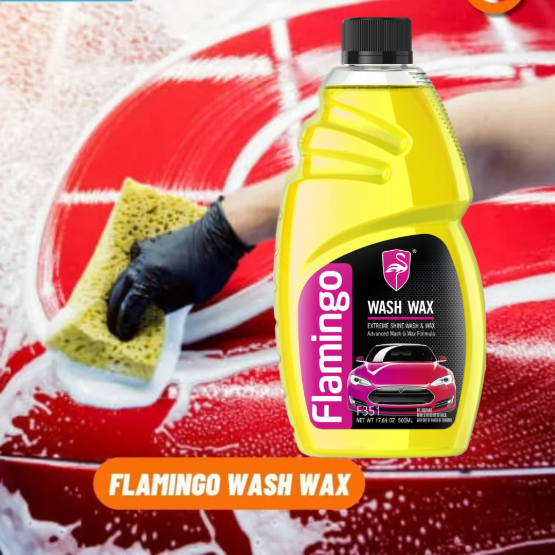 FLAMINGO ULTRA SHINE CAR & BIKE FOAM WASH & WAX SHAMPOO - (500ML)