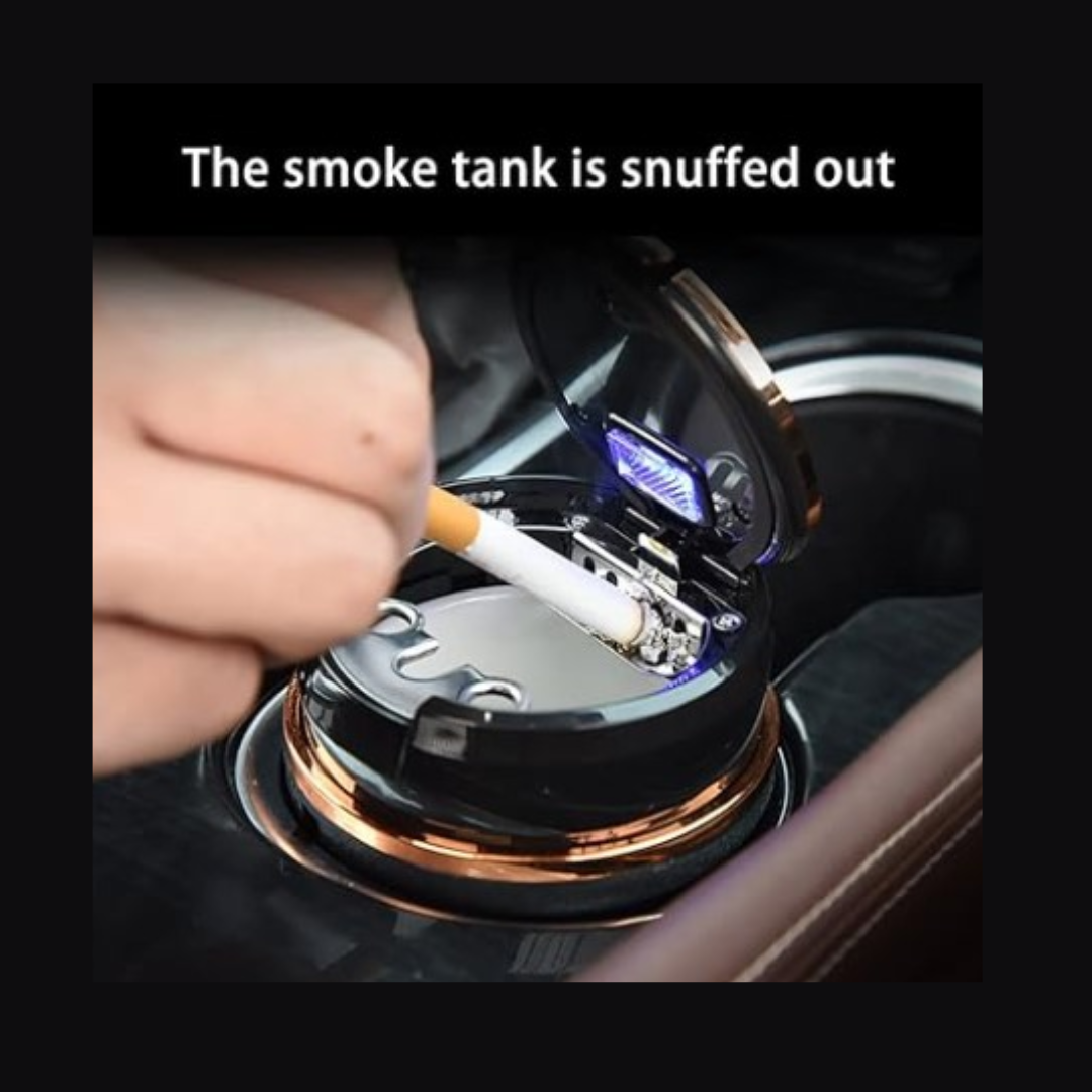 CAR ASH TRAY CERAMIC CUP CIGARRETE HOLDER WITH LED LIGHT