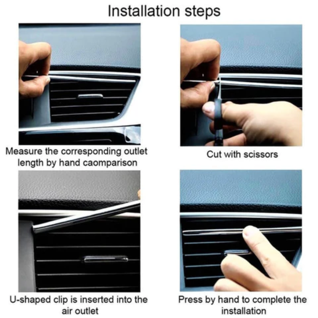 CAR AC DECORATION STRIP (10 PCS / PACK) RED-BLUE