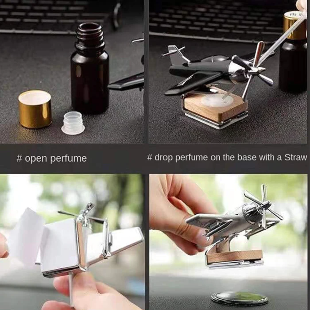 SOLAR AIRPLANE CAR DASHBOARD PERFUME DIFFUSER CAR AIR FRESHENER