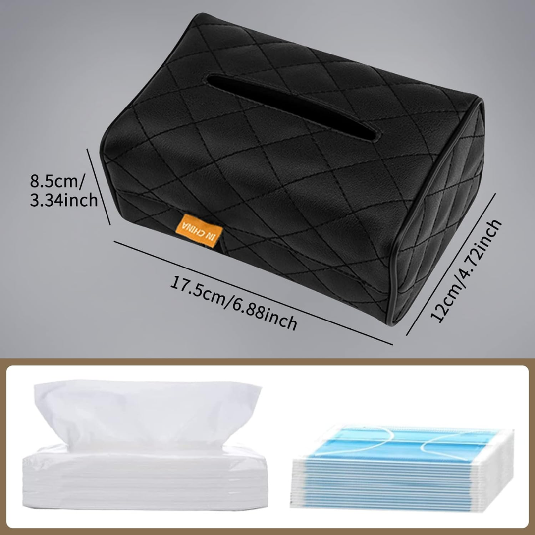 Universal Leather Car Tissue Box, Sun Visor , Back Seat