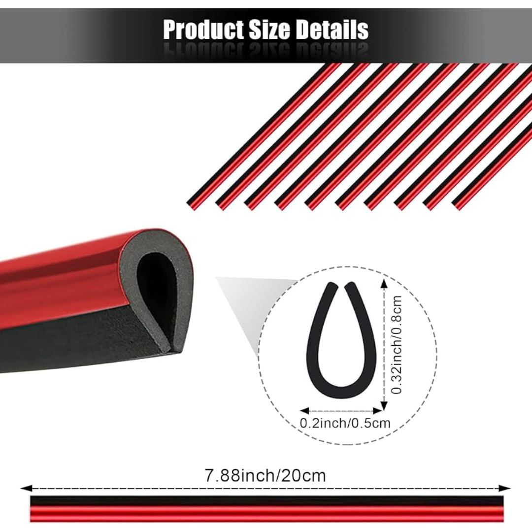 CAR AC DECORATION STRIP (10 PCS / PACK) RED-BLUE
