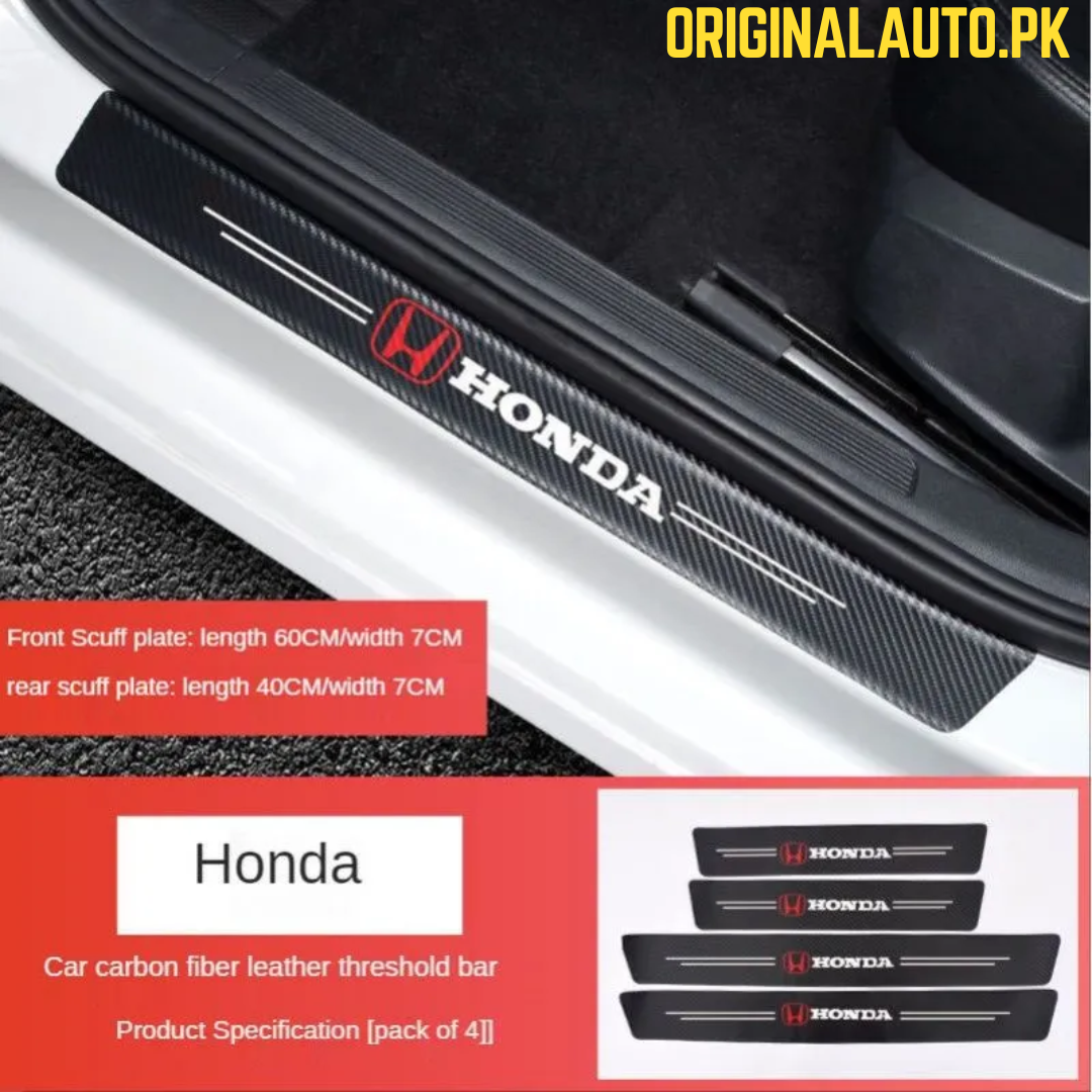 HONDA LOGO CARBON FIBER SILL PROTECTOR 4 Pcs