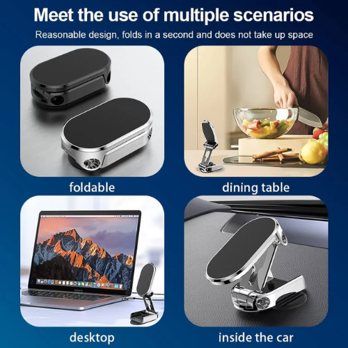 CAR MOBILE PHONE HOLDER FOLDABLE MAGNETIC 360 DEGREE