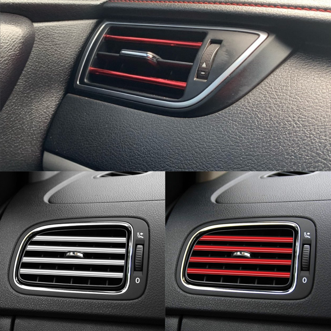 CAR AC DECORATION STRIP (10 PCS / PACK) RED-BLUE