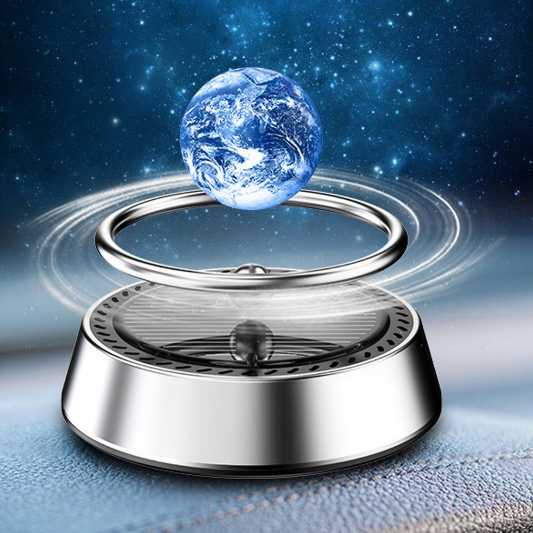 SOLAR METAL EARTH ROTATION CAR DASHBOARD PERFUME - CAR AIR FRESHENER