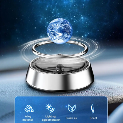 SOLAR METAL  EARTH ROTATION CAR DASHBOARD PERFUME - CAR AIR FRESHENER
