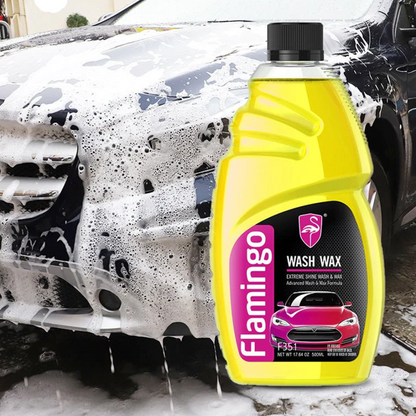 FLAMINGO ULTRA SHINE CAR & BIKE FOAM WASH & WAX SHAMPOO - (500ML)