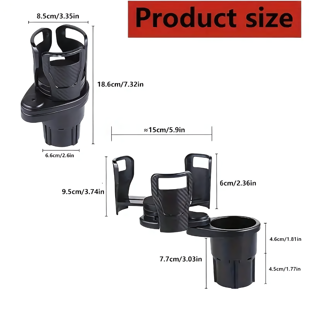 UNIVERSAL 2 IN 1 CAR CUP HOLDER 360° ROTATING