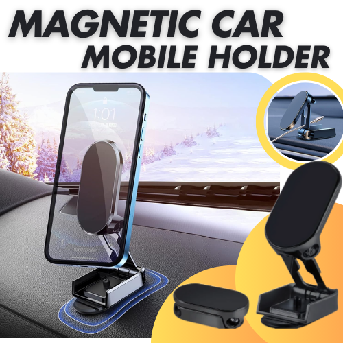CAR MOBILE PHONE HOLDER FOLDABLE MAGNETIC 360 DEGREE