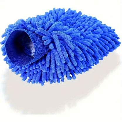 MICROFIBER WASH MITT - BLUE THICK AND ABSORBENT SCRATCH FREE  - CAR CLEANING