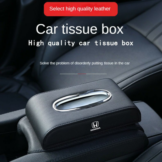 PU LEATHER HONDA CAR TISSUE BOX UNIVERSAL -BLACK HIGH QUALITY