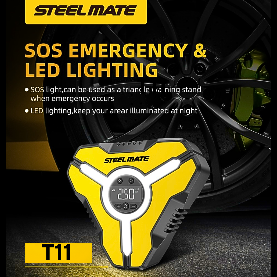 STEELMATE T11 AIR COMPRESSOR PUMP WITH 6 MONTHS WARRANTY - AUTO SHUT-OFF