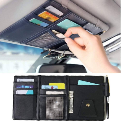 CAR SUN VISOR ORGANIZER MULTI-POCKET AUTO INTERIOR DOCUMENTS PEN
