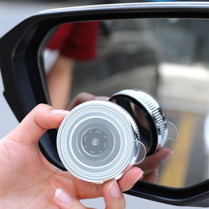 2 PCS CAR VACUUM BLIND SPOT MIRROR DESIGN 360° HIGH QUALITY-SILVER CONVEX MIRROR