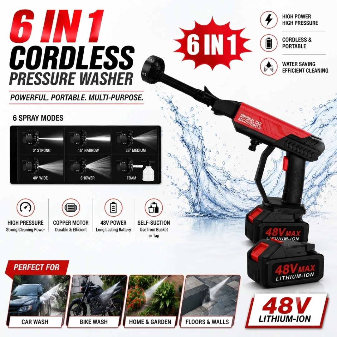 PORTABLE HIGH PRESSURE WASHER CAR SOLAR PANELS (2 BATTERY) -3 MONTH WARRANTY