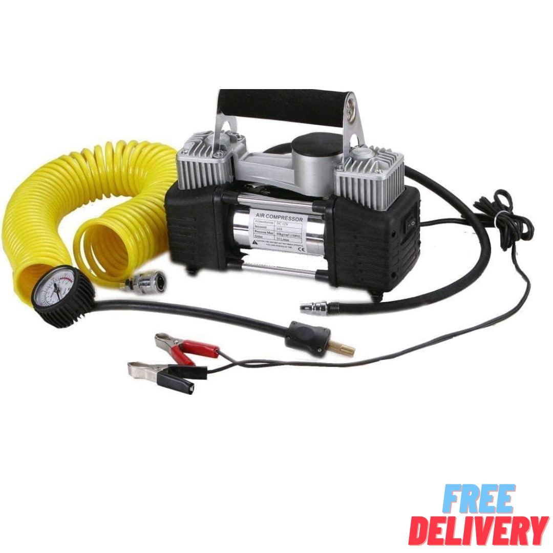 DOUBLLE CYLINDER CAR AIR COMPRESSOR WITH 6 MONTHS WARRANTY