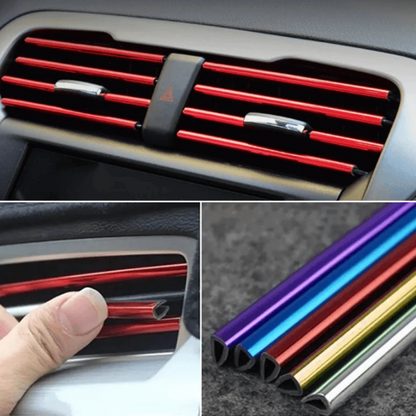 CAR AC DECORATION STRIP (10 PCS / PACK) RED-BLUE