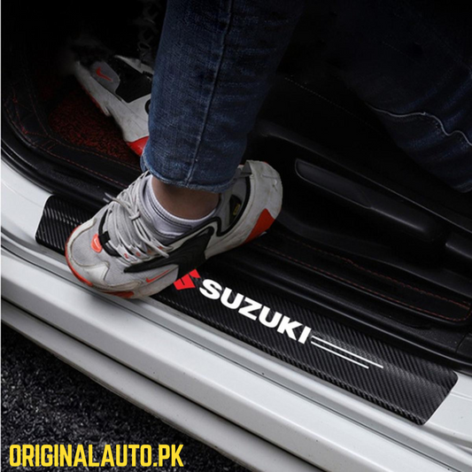 SUZUKI LOGO CARBON FIBER SILL PROTECTOR 4 Pcs