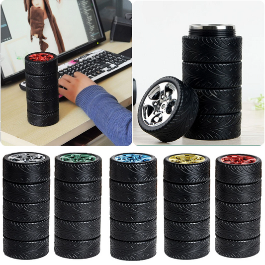TYRE WATER BOTTLE, STAINLESS STEEL COFFEE MUG, 320ML FOR COLD - HOT