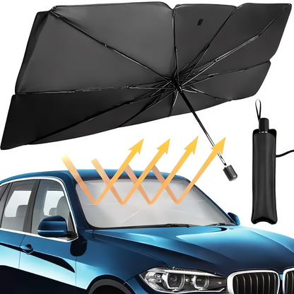 UNIVERSAL CAR UMBRELLA WINDSCREEN SUNSHADE 130 BY 75 CM FOR SUV -CROSS OVER -SEDAN CARS