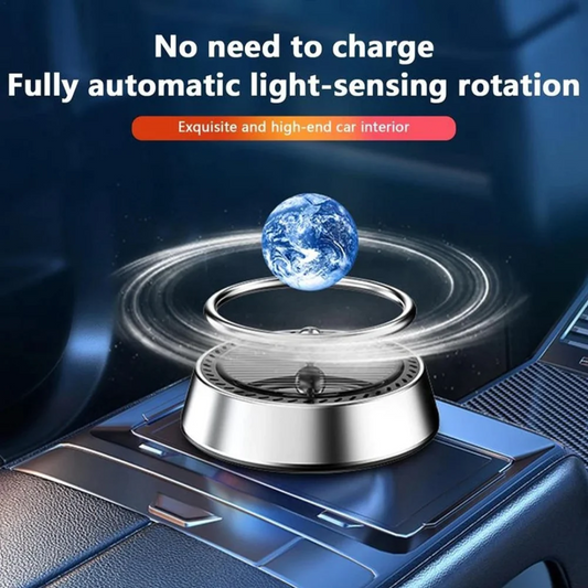 SOLAR METAL  EARTH ROTATION CAR DASHBOARD PERFUME - CAR AIR FRESHENER